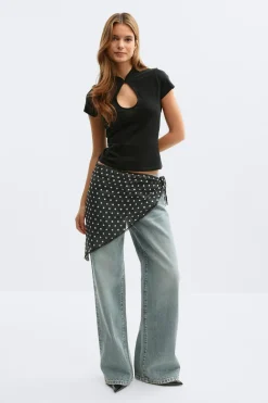 Outlet Gina Tricot Keyhole top Zwart