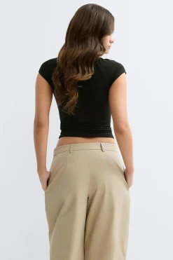 Best Gina Tricot Keyhole top Zwart