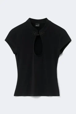 Gina Tricot Keyhole top Zwart
