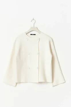 Online Gina Tricot Knitted button cardigan Wit