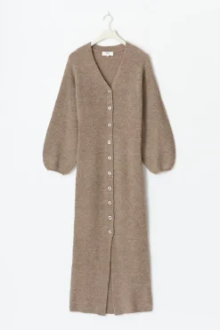 Sale Gina Tricot Knitted button down dress Beige
