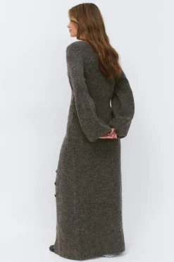 New Gina Tricot Knitted button down dress Beige