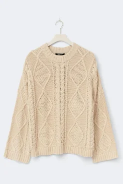 Best Gina Tricot Knitted cable sweater Beige