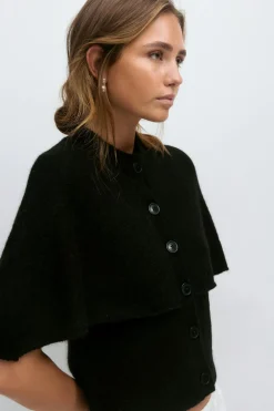 Sale Gina Tricot Knitted cape cardigan Zwart