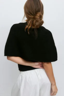 Sale Gina Tricot Knitted cape cardigan Zwart