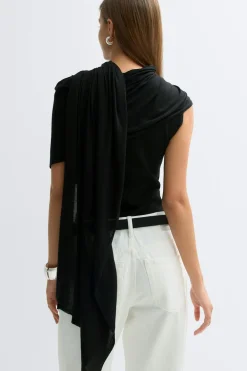 Discount Gina Tricot Knitted cape top Zwart