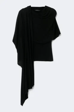 Discount Gina Tricot Knitted cape top Zwart
