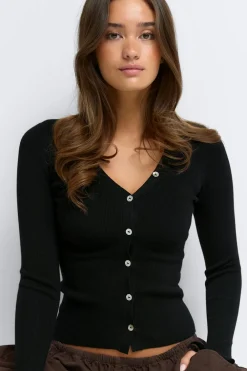 Best Gina Tricot Knitted cardigan Zwart