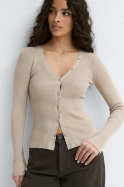 Sale Gina Tricot Knitted cardigan Beige