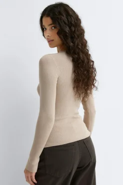 Sale Gina Tricot Knitted cardigan Beige