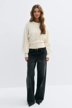 New Gina Tricot Knitted cardigan Wit
