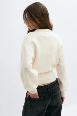 New Gina Tricot Knitted cardigan Wit