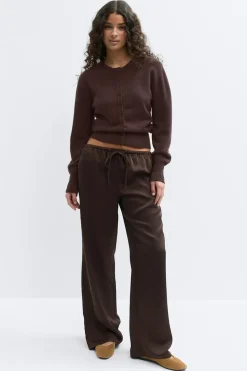 Online Gina Tricot Knitted cardigan Bruin