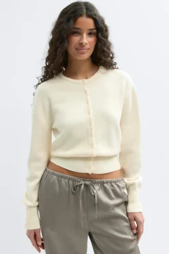 Sale Gina Tricot Knitted cardigan Wit