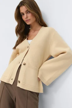 Hot Gina Tricot Knitted cotton cardigan Geel