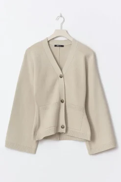 Sale Gina Tricot Knitted cotton cardigan Beige