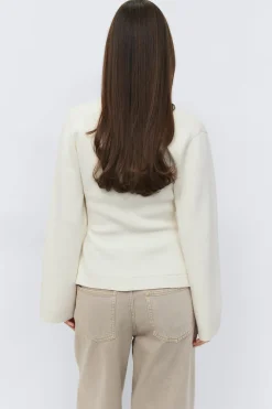Clearance Gina Tricot Knitted cotton cardigan Wit