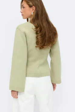 New Gina Tricot Knitted cotton cardigan Groen