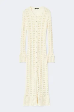 Hot Gina Tricot Knitted crochet dress Wit