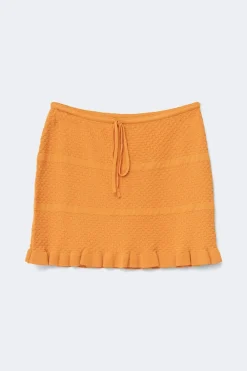 Gina Tricot Knitted frill skirt Oranje