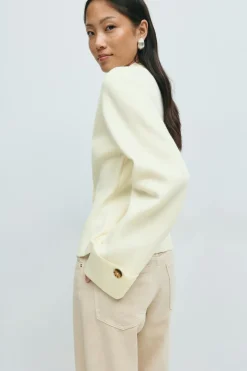 Clearance Gina Tricot Knitted sculptured cardigan Wit