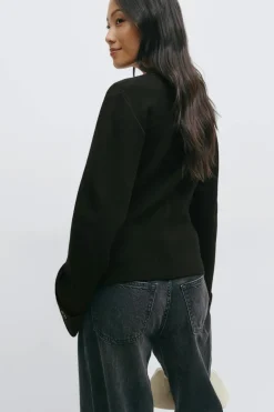 Outlet Gina Tricot Knitted sculptured cardigan Zwart