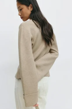 Clearance Gina Tricot Knitted sculptured cardigan Beige