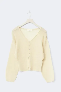 New Gina Tricot Knitted sheer cardigan Geel