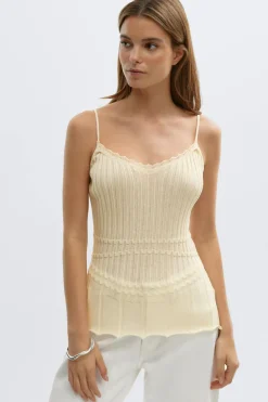 Gina Tricot Knitted singlet Geel