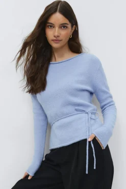 Hot Gina Tricot Knitted tie top Blauw