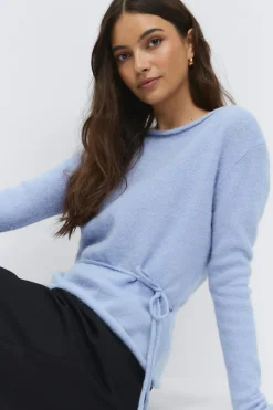 Hot Gina Tricot Knitted tie top Blauw