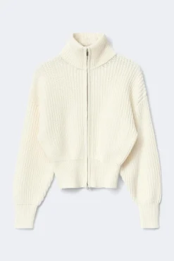 Best Gina Tricot Knitted zip cardigan Wit