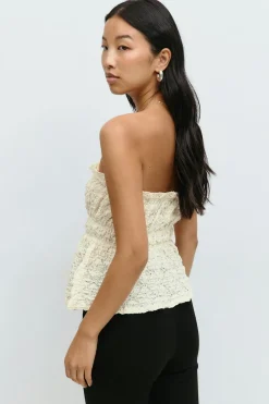 New Gina Tricot Lace bandeau top Wit