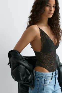 Best Gina Tricot Lace body Zwart