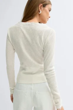 Online Gina Tricot Lace detail button top Wit