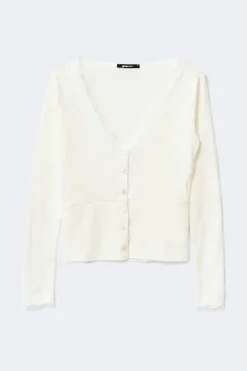 Online Gina Tricot Lace detail button top Wit