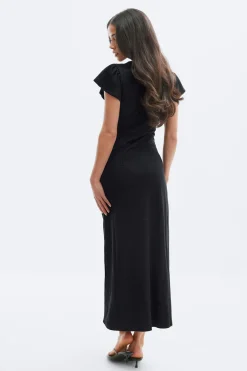 Discount Gina Tricot Lace detail midi dress Zwart