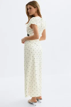 Gina Tricot Lace detail midi dress Zwart