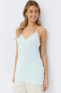 New Gina Tricot Lace detail singlet Blauw