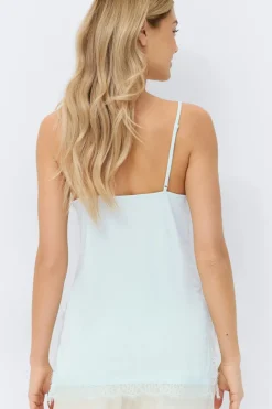 New Gina Tricot Lace detail singlet Blauw