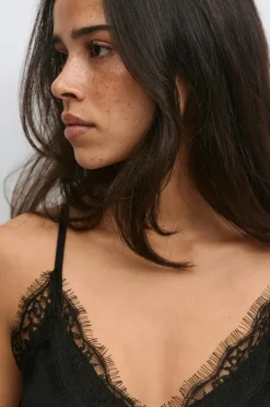 Best Gina Tricot Lace detail singlet Zwart