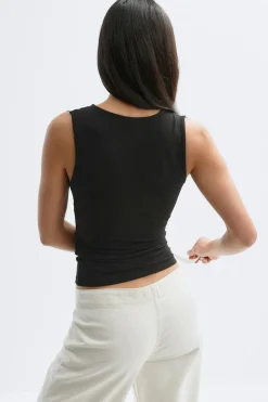 Hot Gina Tricot Lace detail tank Zwart