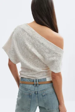 Best Gina Tricot Lace dropped shoulder top Wit