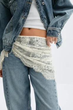 New Gina Tricot Lace hip scarf Wit