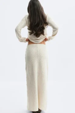 Hot Gina Tricot Lace maxi skirt Wit