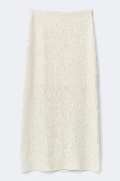 Hot Gina Tricot Lace maxi skirt Wit