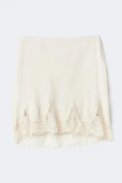 Best Gina Tricot Lace satin mini skirt Wit