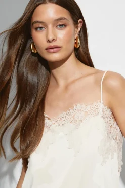 Best Gina Tricot Lace satin singlet Wit