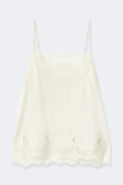 Best Gina Tricot Lace satin singlet Wit