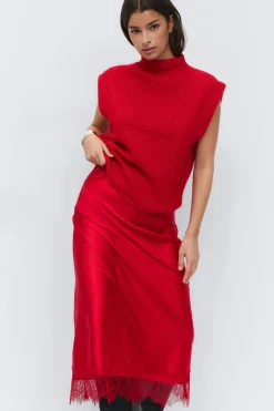 Gina Tricot Lace skirt Rood
